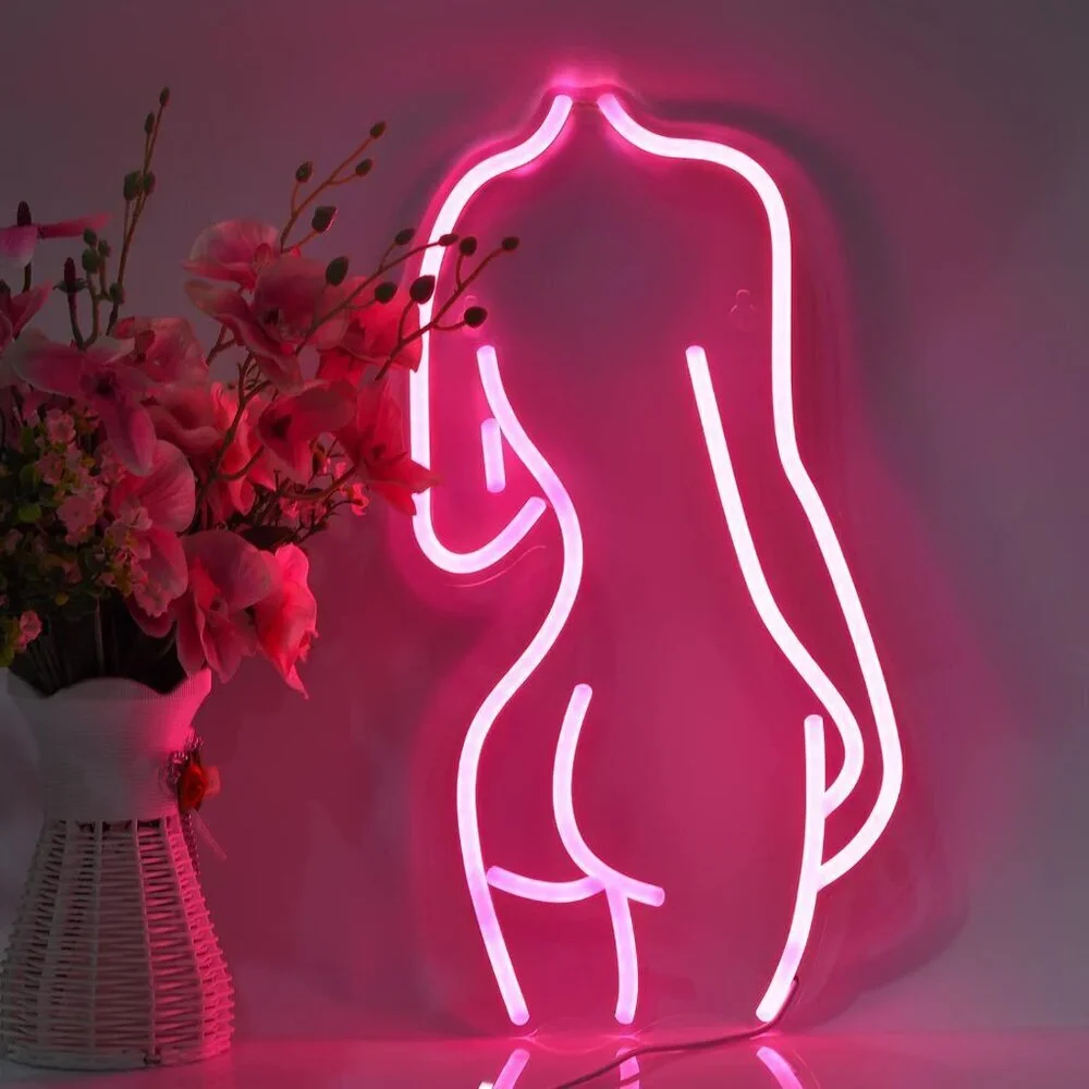 Lady Pink2 Back Neon Signs Led Night Light Usb Connected Decorative Sign Bedroom